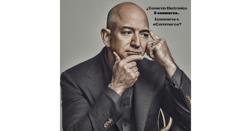 es una imagen de Jeff Bezos, el CEO de Amazon el comercio online, pensativo. Esta pensando cómo pronunciar ecommerce.